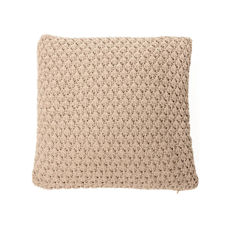 Coussin décoratif BASKET 18'' x 18'' ( Taupe) - Par Brunelli - Literie - Déco et moi