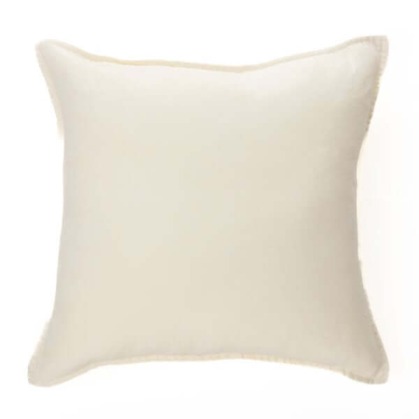 Coussin décoratif crème LINEN STONE WASH ( 18'' x 18'') - Par Brunelli - Literie - Déco et moi