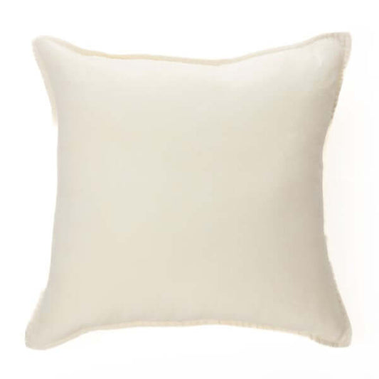 Coussin décoratif crème LINEN STONE WASH ( 18'' x 18'') - Par Brunelli - Literie - Déco et moi