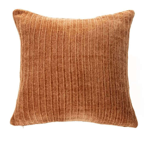Coussin décoratif en chenille terracotta HIPPY- par Brunelli - coussins Brunelli - Literie-Déco et moi 