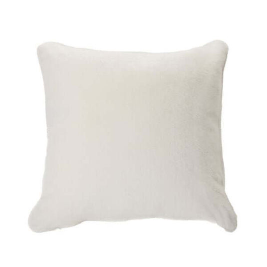 Coussin décoratif en fausse fourrure crème POLUX 18'' x 18'' - Par Brunelli - Literie - Déco et moi