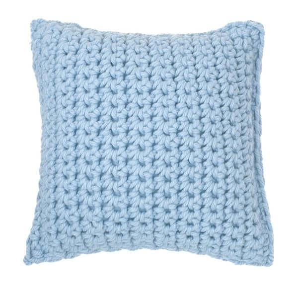 Coussin décoratif en tricot bleu GUMMY 18'' x 18'' - Par Brunelli - Literie - Déco et moi