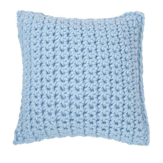 Coussin décoratif en tricot bleu GUMMY 18'' x 18''- Par Brunelli - coussins Brunelli - Literie-Déco et moi 