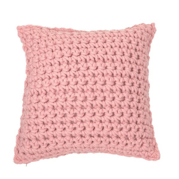 Coussin décoratif en tricot rose GUMMY 18'' x 18'' - Par Brunelli - Literie - Déco et moi
