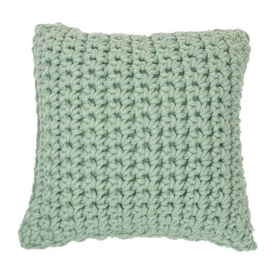 Coussin décoratif en tricot sauge GUMMY 18'' x 18''- Par Brunelli coussins  ,disponible chez Literie-Déco et moi