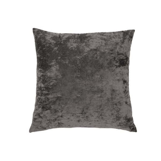 Coussin décoratif en velours gris charcoal LOUNGE  18'' x 18''- Par Brunelli coussins  ,disponible chez Literie-Déco et moi 