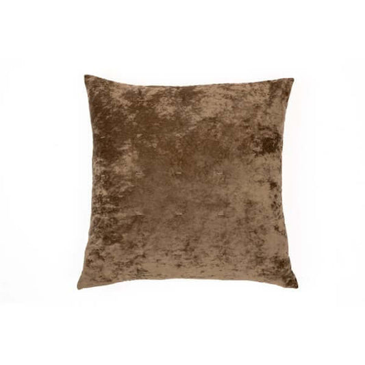 Coussin décoratif en velours taupe LOUNGE  18'' x 18''- Par Brunelli coussins  ,disponible chez Literie-Déco et moi 