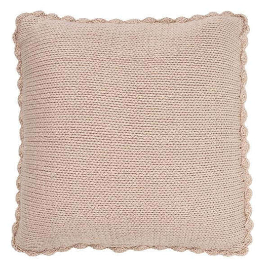 Coussin en tricot beige MAMOUNETTE  ( 18'' x 18''')- Par  BrunellI - coussins Brunelli - Literie-Déco et moi 