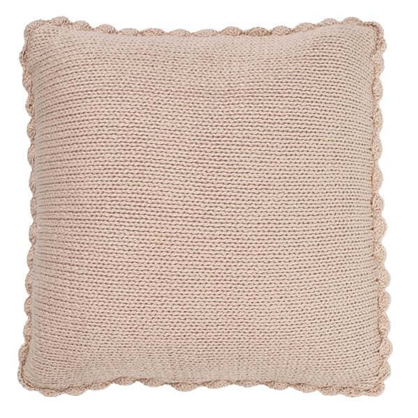 Coussin en tricot beige MAMOUNETTE ( 18'' x 18''') - Par BrunellI - Literie - Déco et moi
