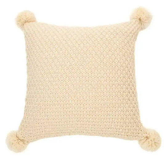 Coussin en tricot crème MELON ( 20'' x 20'')- Par Brunelli coussins  ,disponible chez Literie-Déco et moi 