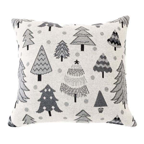Coussin en tricot gris NOEL ( 18'' x 18'') - Par Brunelli - Literie - Déco et moi