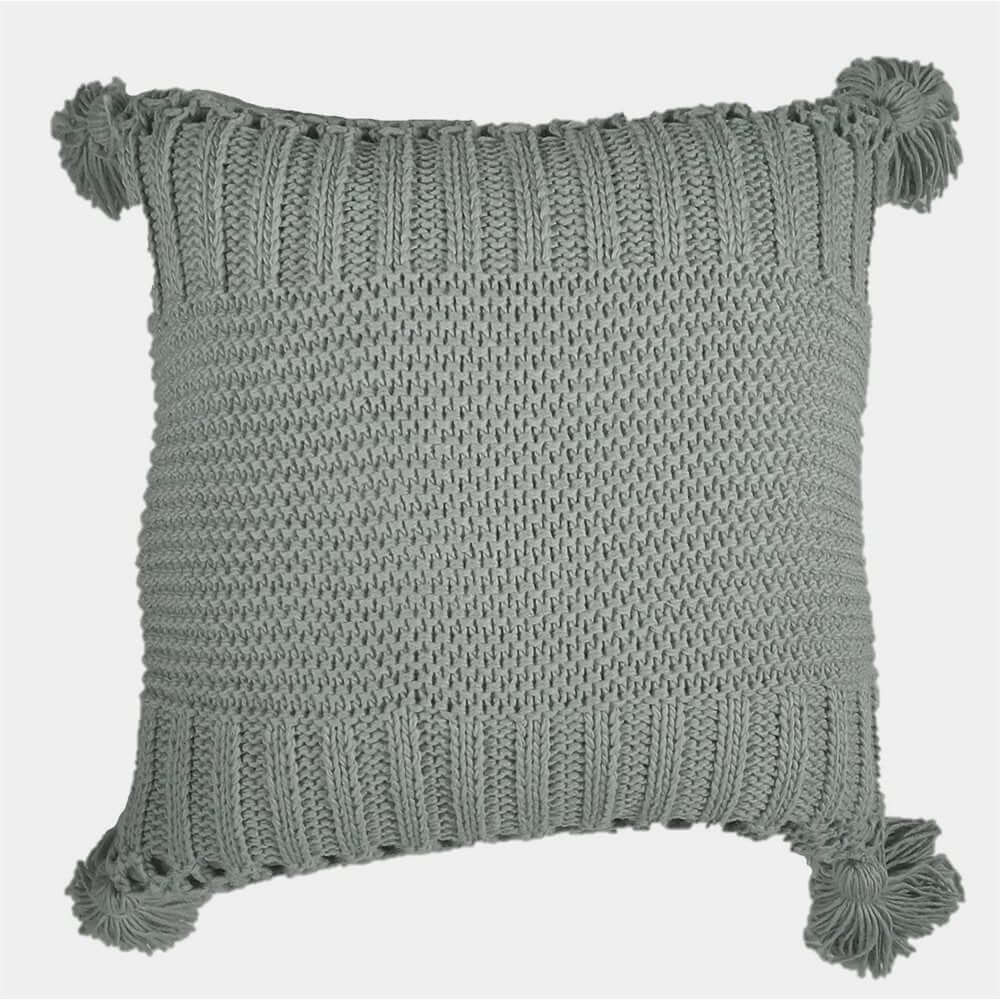 Coussin en tricot gris SHAWN (20'' x 20'') - Par Brunelli - Literie - Déco et moi