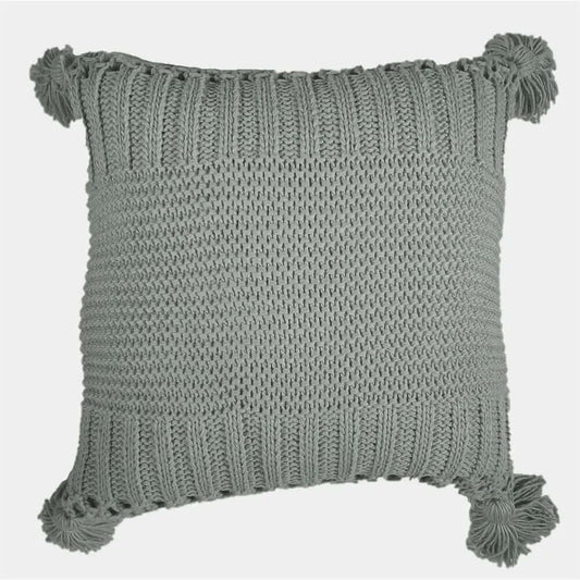Coussin en tricot gris SHAWN (20'' x 20'')- Par Brunelli - coussins Brunelli - Literie-Déco et moi 