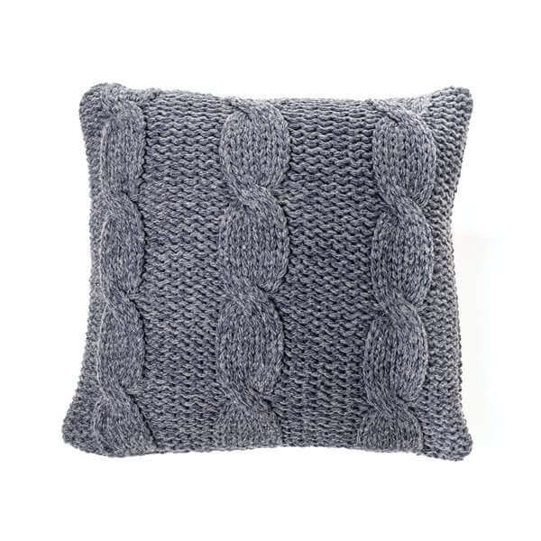 Coussin en tricot marine  18'' x 18''- Par Brunelli - coussins Brunelli - Literie-Déco et moi 
