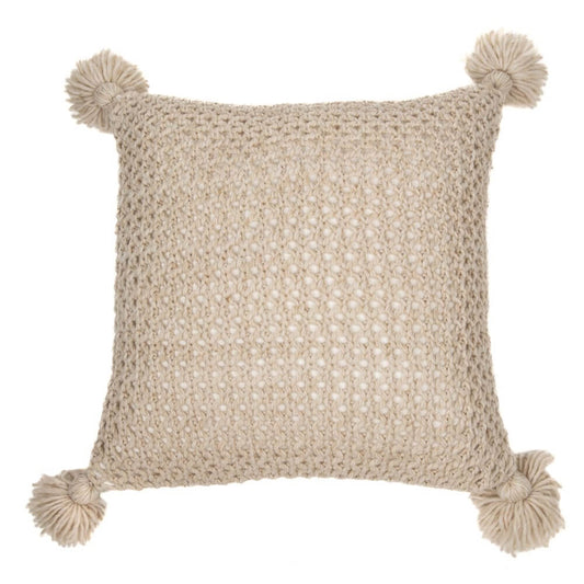 Coussin en tricot naturel JANICK (20'' x 20'') - Par Brunelli - Literie - Déco et moi