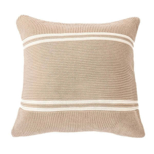 Coussin en tricot taupe HUDSON ( 18'' x 18'') - Par Brunelli - Literie - Déco et moi