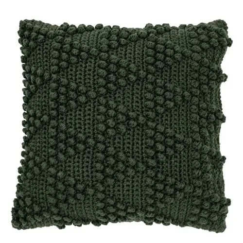 Coussin en tricot vert foncé BUBBLE 18'' x 18'' - Par Brunelli - Literie - Déco et moi