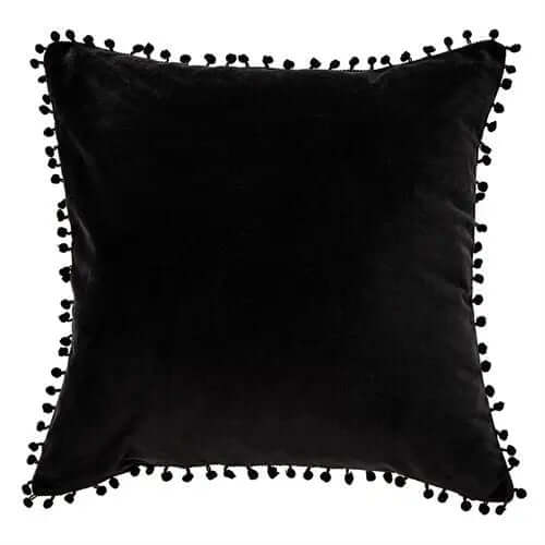 Coussin en velours noir VELVET ( 20'' x 20'') - Par Brunelli coussins  ,disponible chez Literie-Déco et moi 