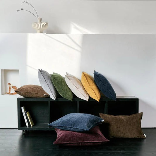 Coussin en velours texturé Velara ( 7 teintes disponibles ) - Literie - Déco et moi