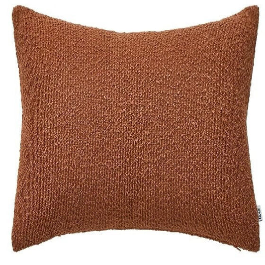 Coussin euro BOUCLÉ ( Terracotta ) 25'' x 25'' - Literie - Déco et moi