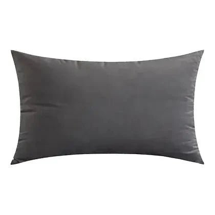 Coussin gris foncé VELVET ( 12'' X 20'') ou ( 18'' X 18'') - Literie - Déco et moi