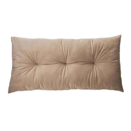 Coussin long en velours côtelé taupe CORDUROY ( 16'' x 33'')- Par Brunelli - coussins Brunelli - Literie-Déco et moi 