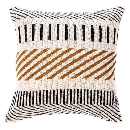  Coussin naturel et noir  CARAMEL-( 18'' x 18'')- Par Brunelli de Brunelli – PRODUIT  de qualité chez Literie & Déco et Moi