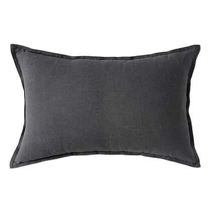 Coussin noir LINEN ( 12'' X 20'') ou (20'' x 20'') - coussins Livia - Literie-Déco et moi 
