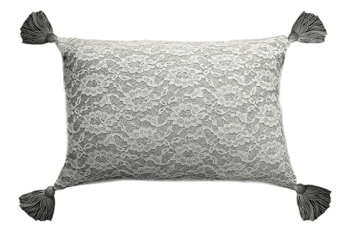 Coussin NORA ( gris ) ( 14'' x 20'') - Literie - Déco et moi