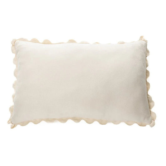  Coussin rectangulaire crème en suédine Ivory ( 12'' x 20'')- Par Brunelli de Brunelli – PRODUIT  de qualité chez Literie & Déco et Moi