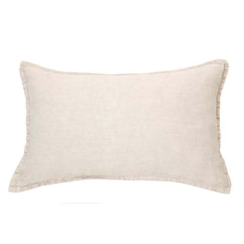 Coussin rectangulaire en lin naturel LINEN STONE WASH ( 16'' X 24'') - Par Brunelli - Literie - Déco et moi