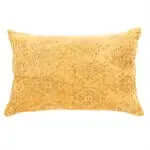 Coussin rectangulaire en velours jacquard jaune moutarde TORO ( 16'' x 24'')- Par Brunelli coussins  ,disponible chez Literie-Déco et moi 