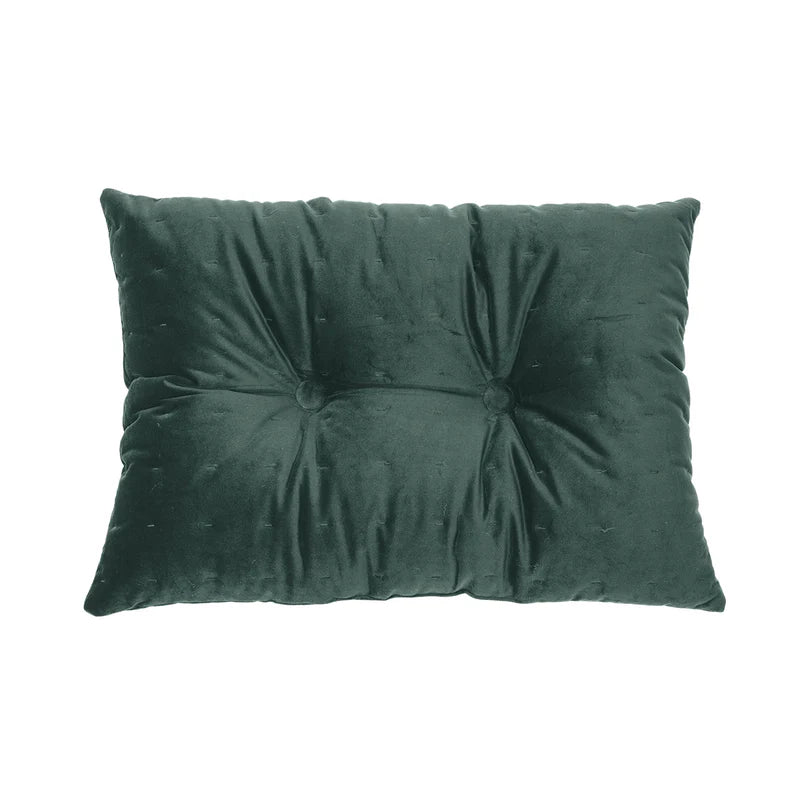 Coussin rectangulaire en velours vert foncé RIAD- Par Brunelli coussins  ,disponible chez Literie-Déco et moi 