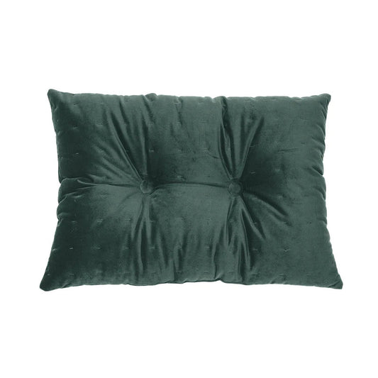 Coussin rectangulaire en velours vert foncé RIAD- Par Brunelli coussins  ,disponible chez Literie-Déco et moi 