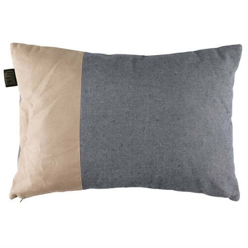Coussin rectangulaire moderne bleu et naturel REWEAVE (16'' X 24'') - Par Brunelli - Literie - Déco et moi