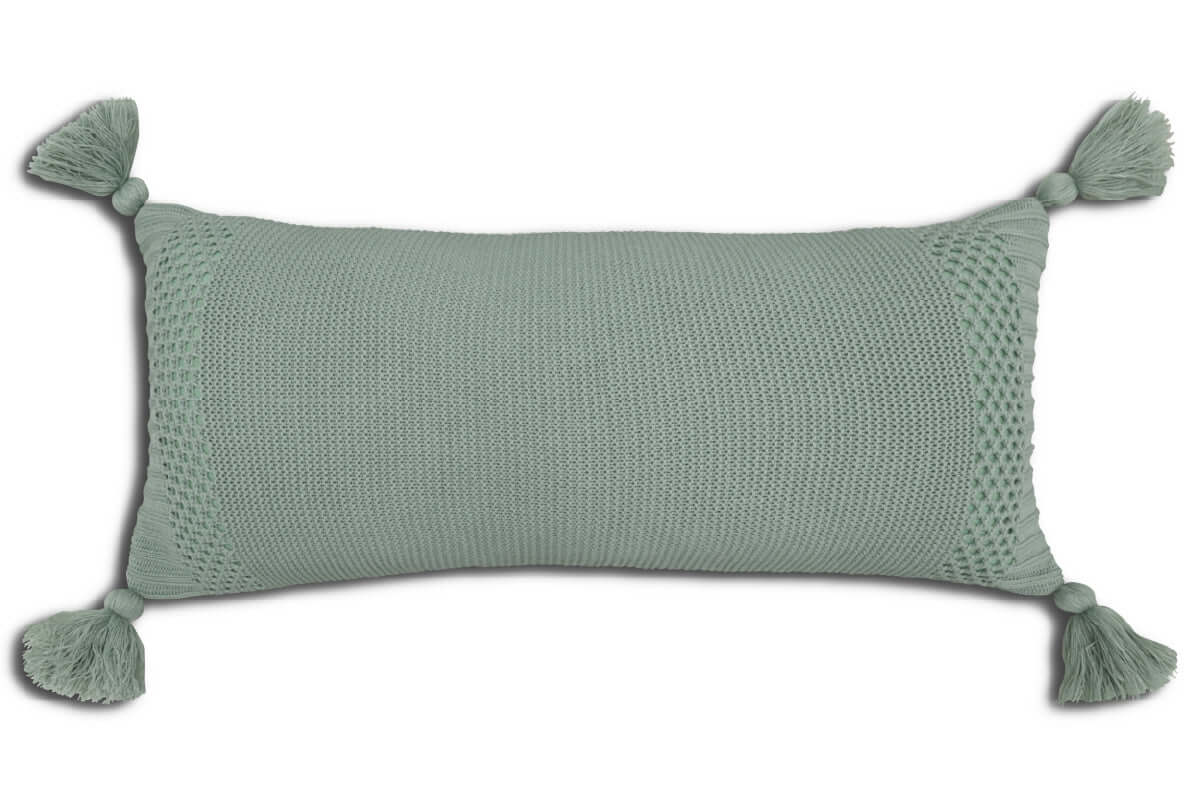 Coussin ROMER ( VERT SAUGE ) 14'' X 32'' - Literie - Déco et moi