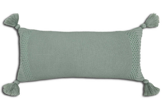 Coussin ROMER ( VERT SAUGE ) 14'' X 32'' - Literie - Déco et moi