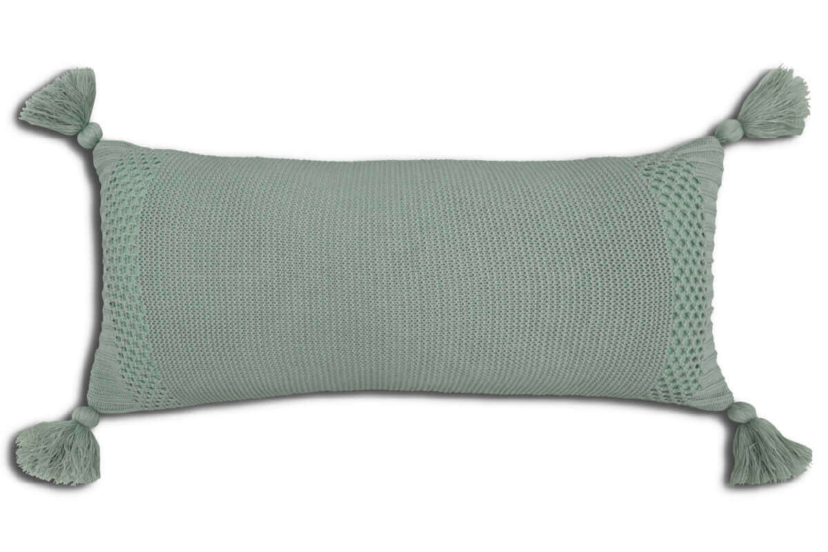 Coussin ROMER  ( VERT SAUGE )  14'' X 32'' - coussins rjs trading - Literie-Déco et moi 