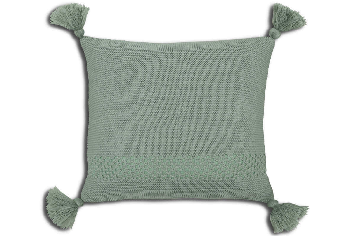 Coussin ROMER  ( VERT SAUGE )  20'' x 20'' - coussins rjs trading - Literie-Déco et moi 