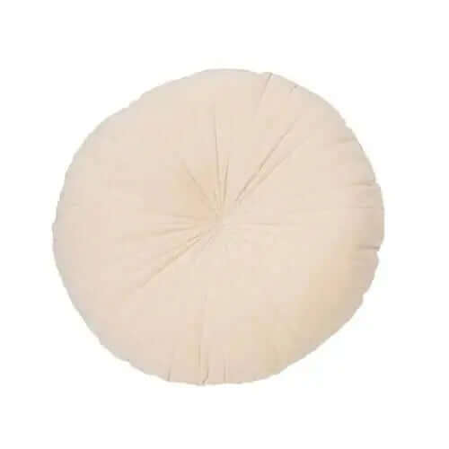  Coussin rond en velours crème VELVET-(18'' DIAMÈTRE ) - Par Brunelli de Brunelli – PRODUIT  de qualité chez Literie & Déco et Moi