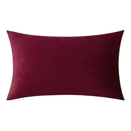 Coussin rouge vin VELVET ( 12'' X 20'') ou ( 18'' X 18'') - Literie - Déco et moi