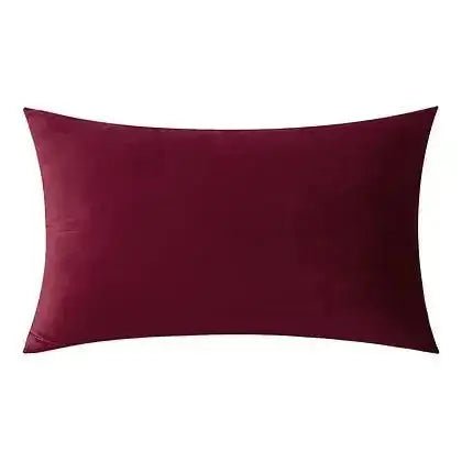Coussin rouge vin VELVET  ( 12'' X 20'') ou ( 18'' X 18'') - coussins Livia - Literie-Déco et moi 