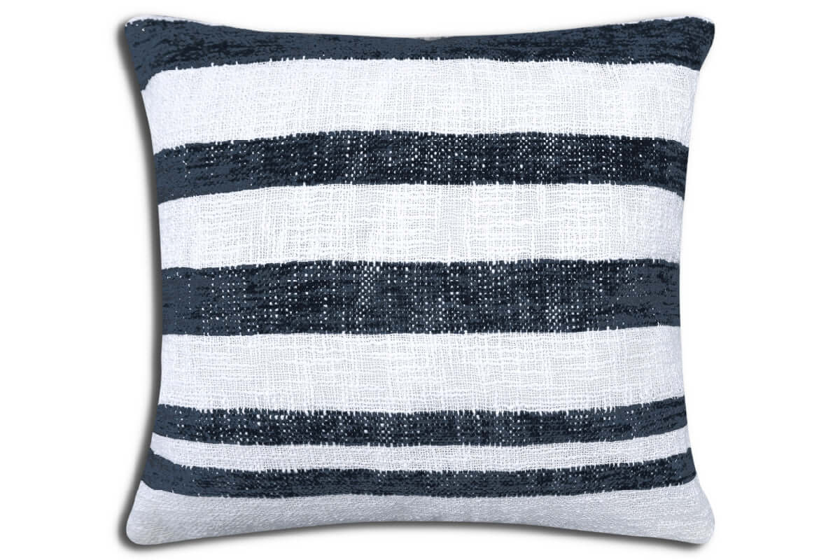 Coussin SHAR 20'' x 20'' ( marine et blanc ) - Literie - Déco et moi