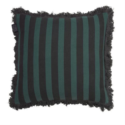 Coussin vert à rayures VIGGO ( 18''x 18'') - Par Brunelli - Literie - Déco et moi