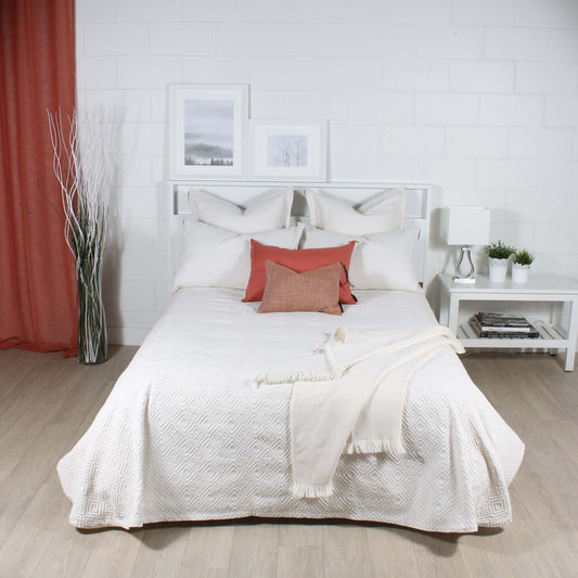 Couverture ELOI ( Blanc cassé) - Literie - Déco et moi