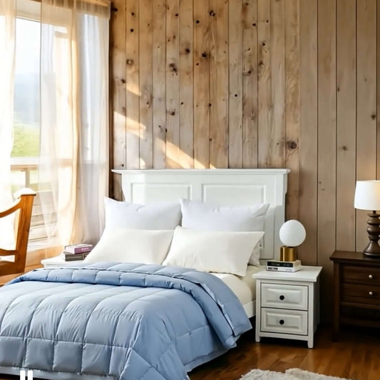 Couverture en duvet MIMOSA ( Bleu ) Couvertures  ,disponible chez Literie-Déco et moi 