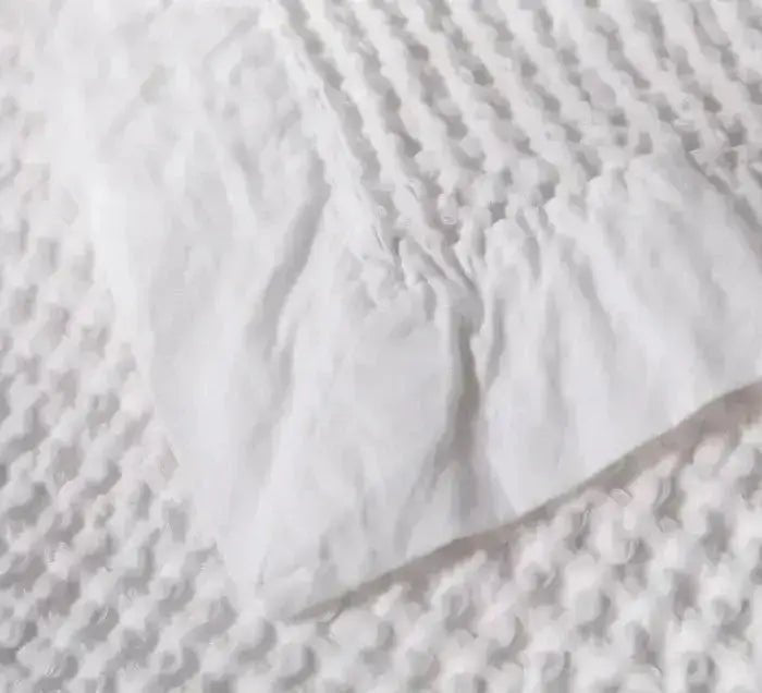 Couverture gaufrée LUNA ( Blanc ) - Couverture tricot daniadown - $119.99! Literie-Déco et moi 