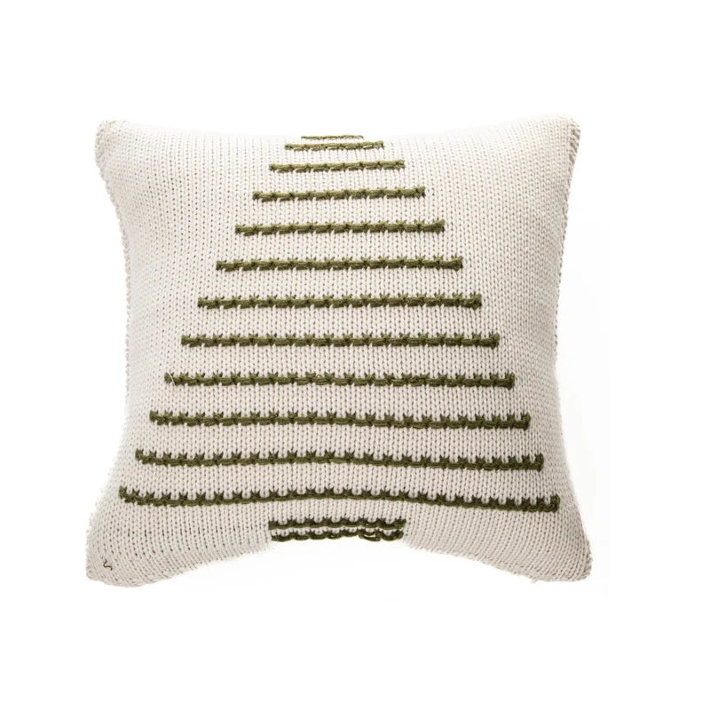 Coussin crème et vert Didi- Par Brunelli - Coussins Brunelli - Literie-Déco et moi 
