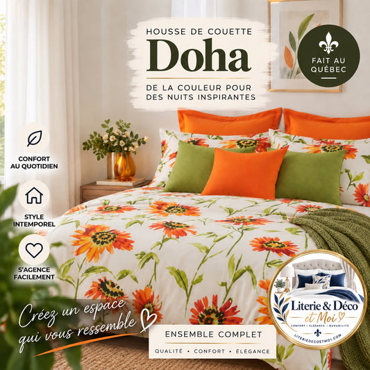 FAIT AU QUÉBEC- Housse de couette DOHA - Housse de couette CHÉNÉ - Literie-Déco et moi 