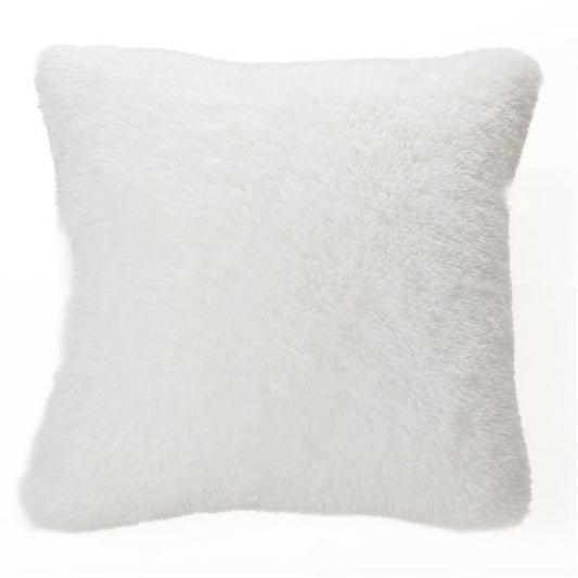 Coussin fausse fourrure blanche DOUDOU ( 18'' x 18'')- Par Brunelli